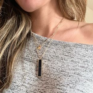 Two Tiered Black Stone Necklace